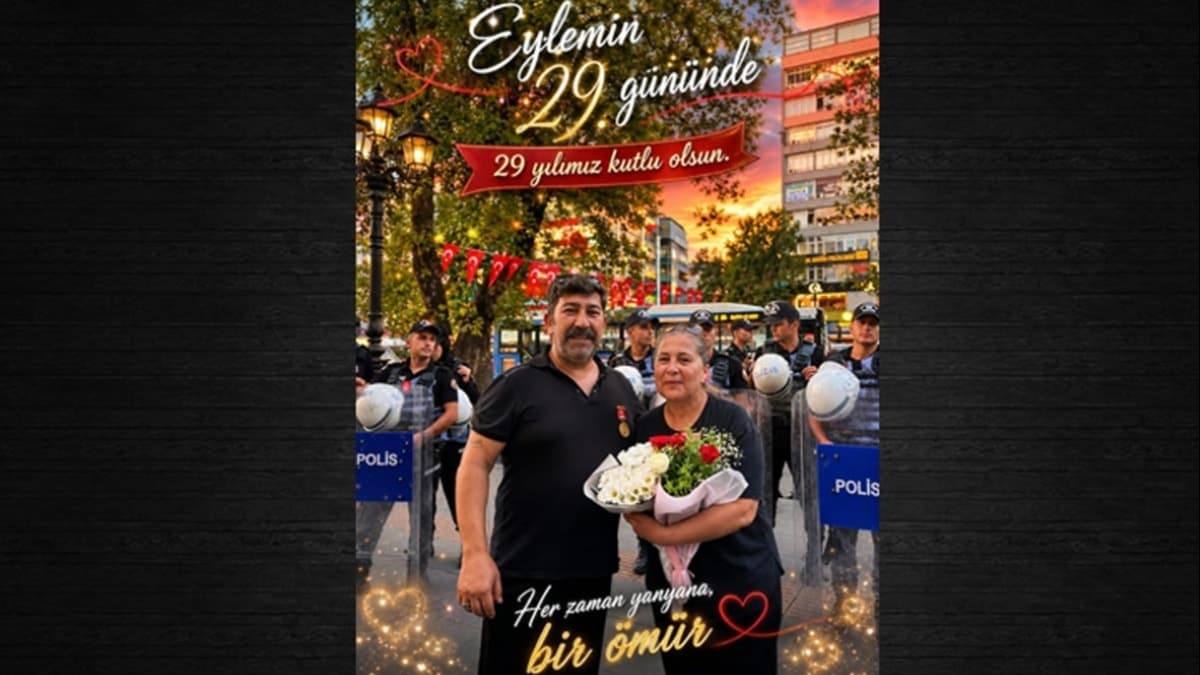 Gazi, 29. Evlilik Yıldönümünü Eylem Alanında Kutladı