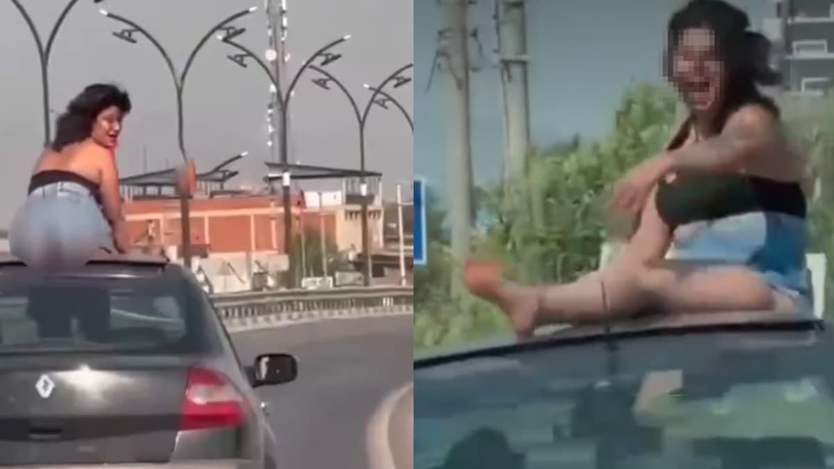 Aracın üstünde yaptığı bu dans sonrası gözaltına alındı