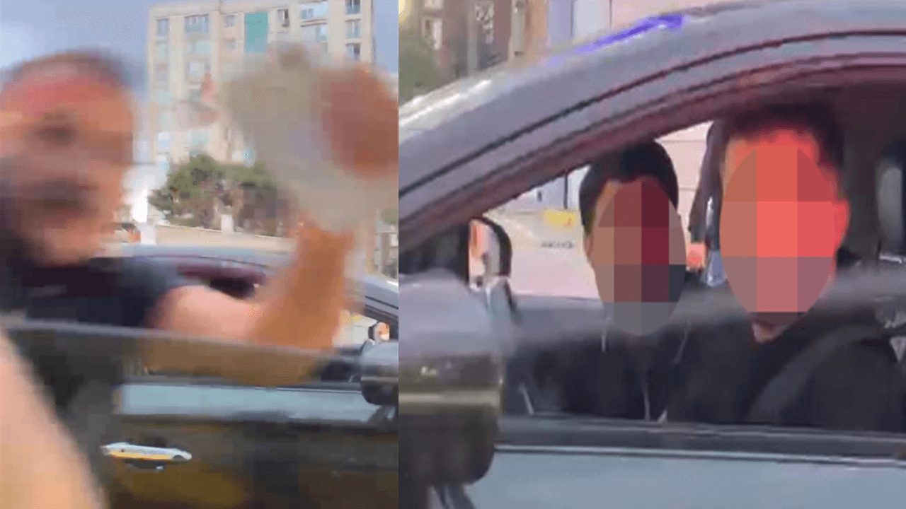 Tek şeritli yolda' ilk ben geçeceğim' kavgası!