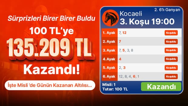 Misli'de 100 TL'lik Kupon, 135 Bin TL'lik Büyük İkramiyeye Dönüştü