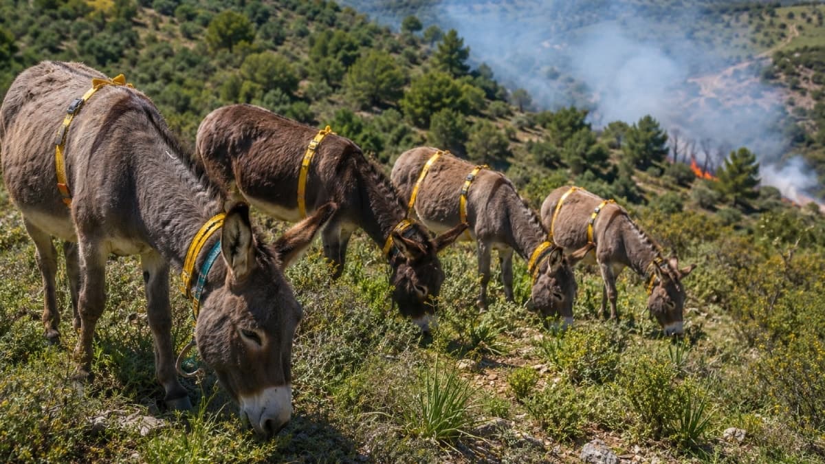 Orman yangınlarıyla mücadelede ekonomik çözüm: 18 eşek 7 saat mesaide