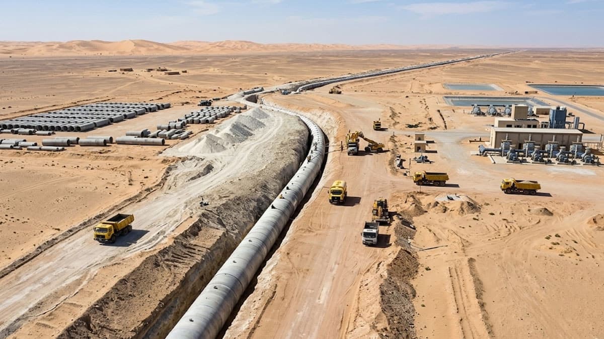 Tüm ülkenin su ihtiyacını karşılayacak: Çölün ortasında su resmen nehir gibi akacak