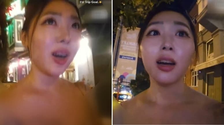Taksim'de Güney Koreli turist ısrarlı takipçisinin hedefi oldu: Korku dolu anlar canlı yayına yansıdı