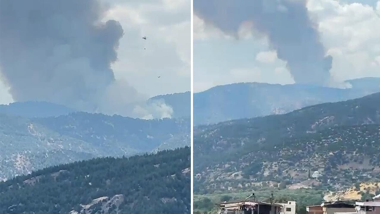 Aydın'ın Kuyucak ilçesinde orman yangını: 6 uçak ve 11 helikopterle müdahale sürüyor