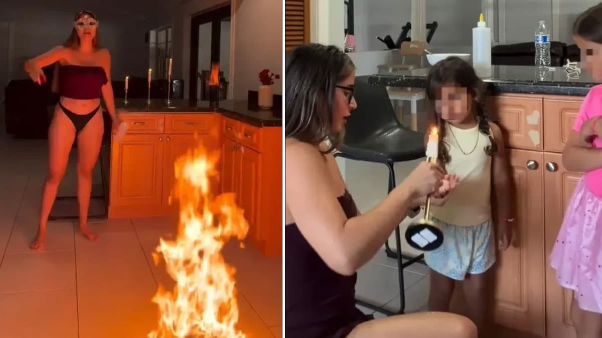 Sosyal medya takipçisi uğruna dehşete düşüren görüntüler: Evini ateşe verdi, çocuklarına sıcak balmumu döktü
